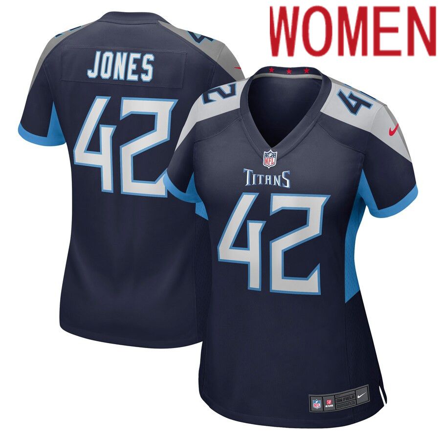 Women Tennessee Titans #42 Joe Jones Nike Navy Game NFL Jersey